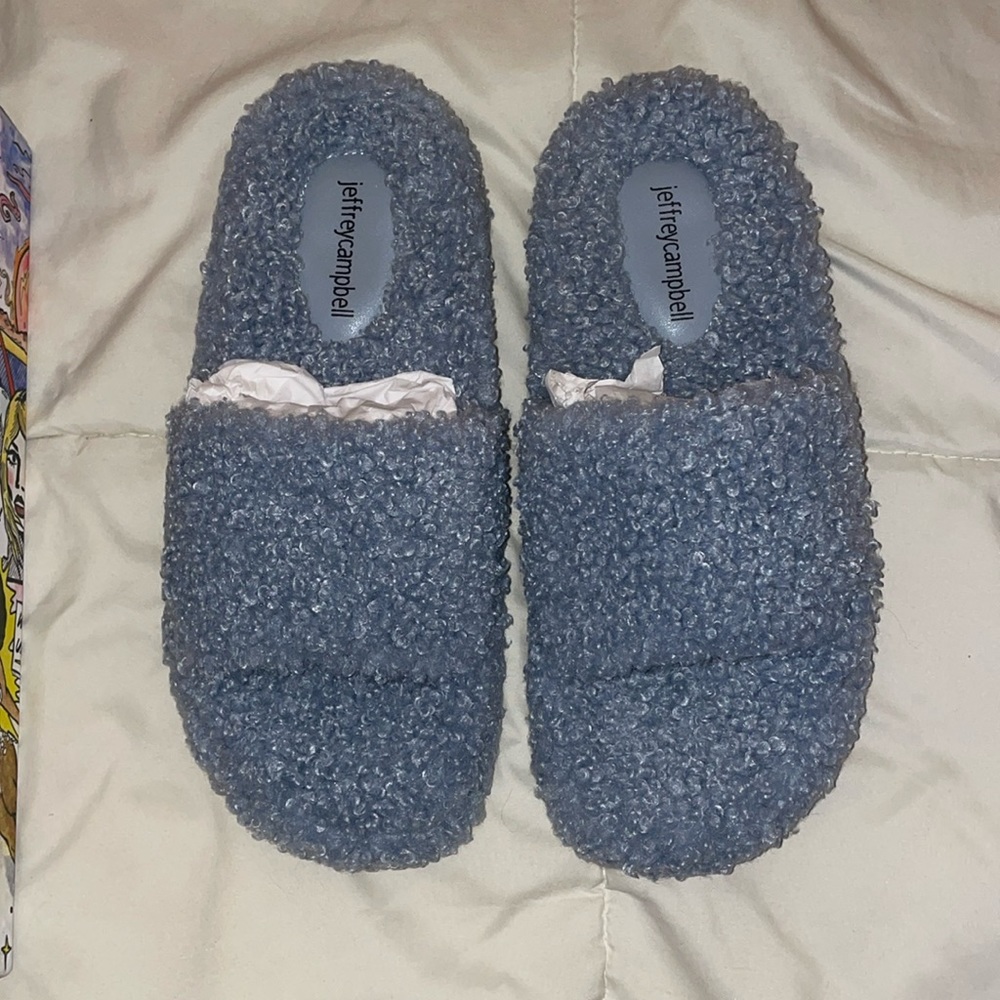 NWT brand new never worn jeffery campbell slides in blue